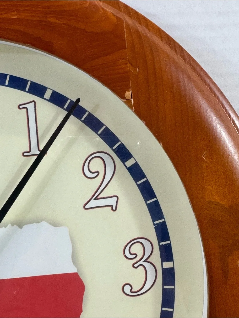 Texas Flag state Wall Clock wood Frame*chip on frame